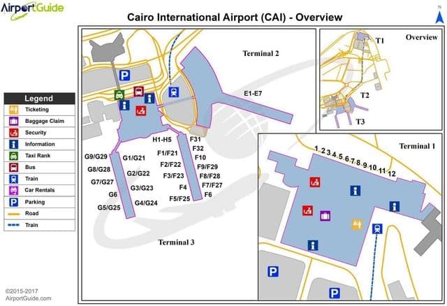 Cairo airport terminal map