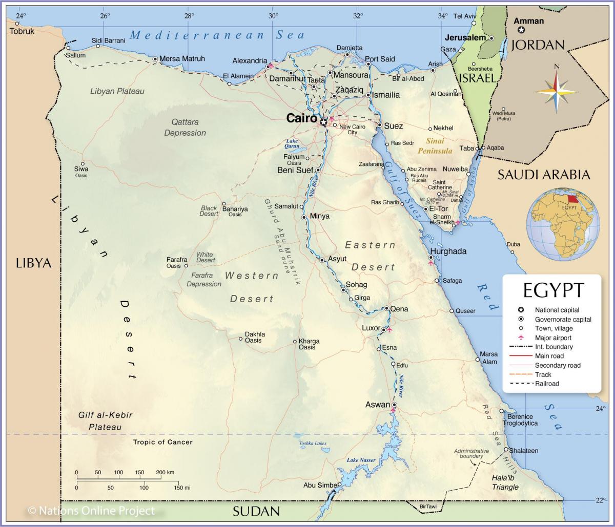 Cairo on Egypt map