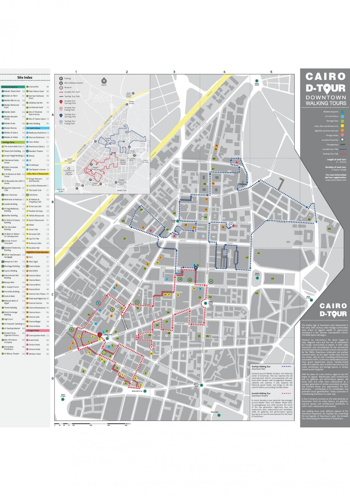 Cairo walking tours map